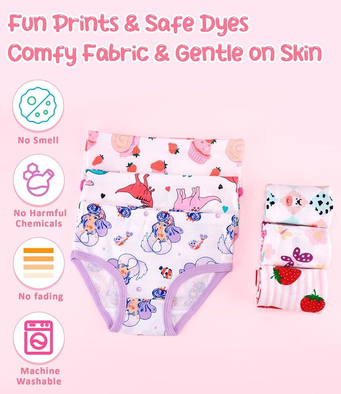 Girls and Toddlers 100% Cotton Underwear Tagless Soft Panties Size 2-3T - Image 6