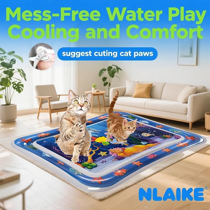 2 Pieces Upgraded Thickened Cat Water Mat, Interactive Cat Toy - Image 2