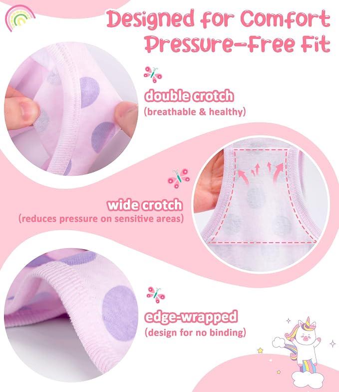 Girls and Toddlers 100% Cotton Underwear Tagless Soft Panties Size 2-3T - Image 4