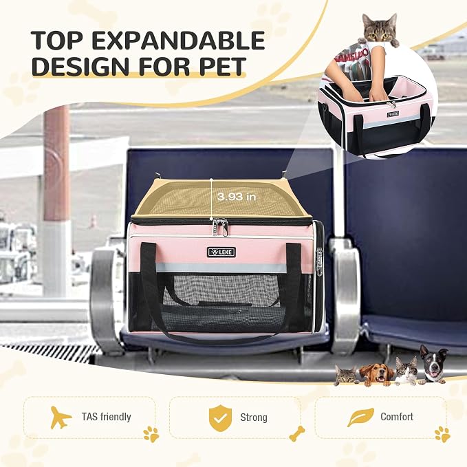 Lekereise Top-Expandable Pet Carrier 17x11x9.5 Inch Alaska Hawaiian Airline - Image 5