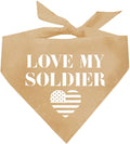 Love My Soldier Dog Bandana | 100% Cotton Adjustable Triangle | Made in USA | by TeesTails
