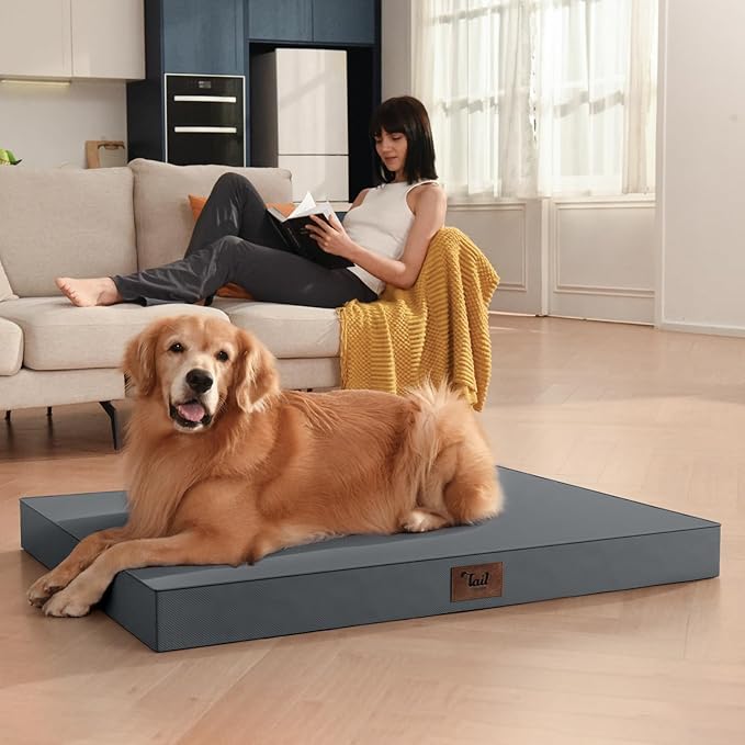 Outdoor Dog Bed for Small Dogs & Cats, Waterproof Dog Crate Mat Orthopedic Egg - Image 5