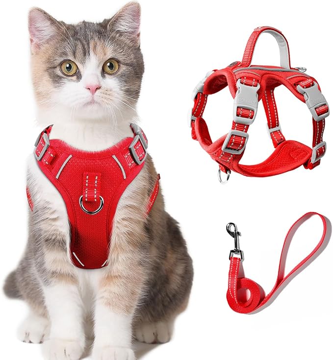 Cat Harness and Leash Set for Walking Escape Proof for Small Large cat Kitten by BARKBAY
