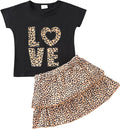Akyzic Little Girl Skirt Outfit Two Piece Spring Summer Outfit Butterfly Dress by Akyzic
