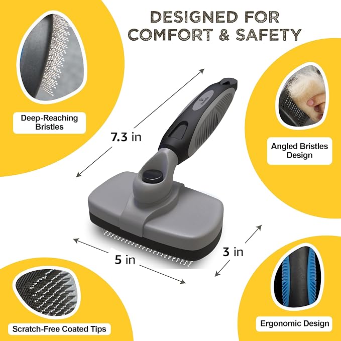 Deshedding Dog Brush for Shedding – Self Clean Cat Brush Deshedding & Grooming - Image 6