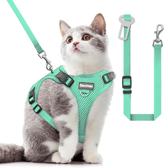 Cat Harness and Leash for Walking, The Upgrade Can be Adjusted in Four by BECHTEL