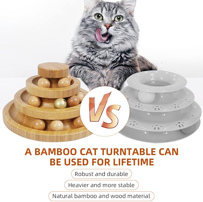 Cat Ball Track Toy, Kitty Toys Roller, 3-Level Ball Tower - Image 4