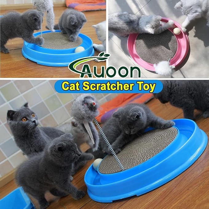 AUOON Cat Scratcher Toy with Ball Track - 3 in 1 Interactive Cat Toy - Image 8
