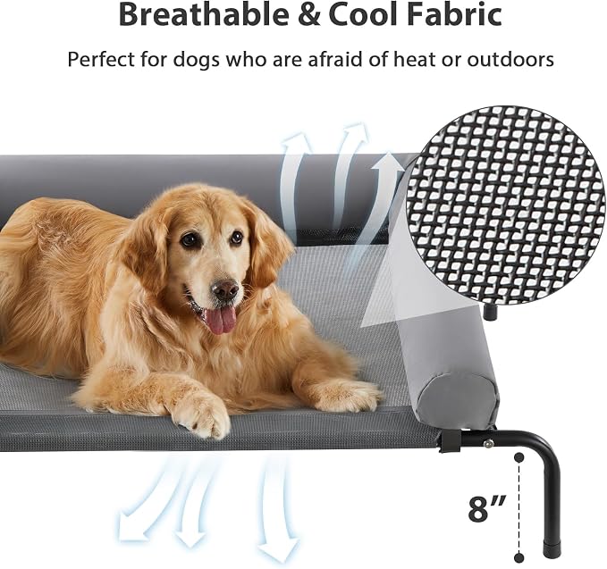 RRPETHOME Large Elevated Cooling Dog Bed, Raised Pet Cot Beds - Image 3