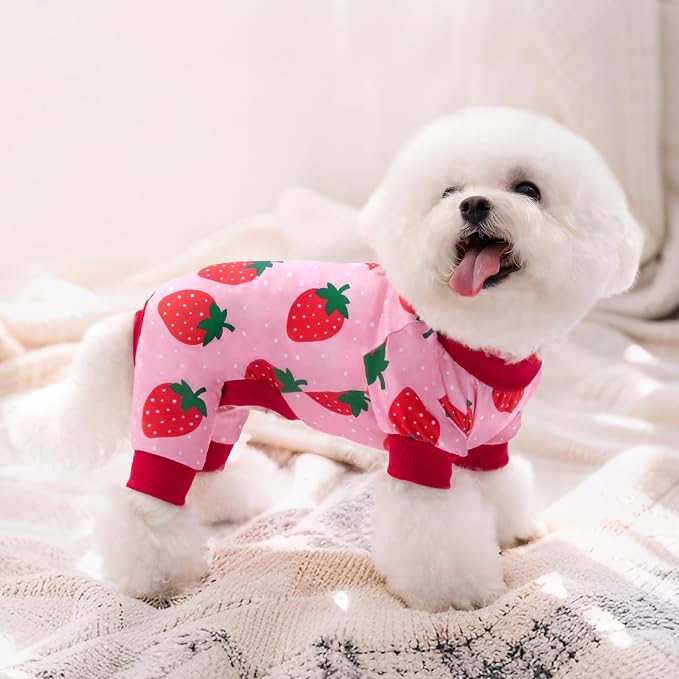 XPUDAC 4 Pieces Dog Pajamas for Small Dogs Pjs Clothes Puppy Onesies Outfits - Image 2