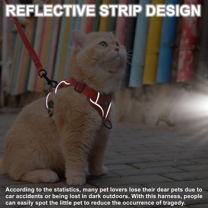 Cat Harness and Leash Set, Upgraded Escape Proof Adjustable Vest - Image 5