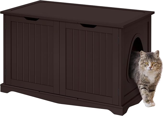Yaheetech Cat Litter Box Enclosure, Litter Cabinet Furniture Hidden, Wooden Pet by Yaheetech