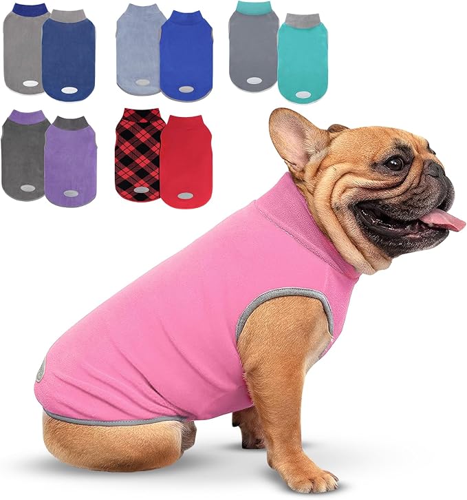 cyeollo 2 Pack Fleece Dog Sweater Vest Dog Sweatshirt Reflective Lightweight by CYEOLLO