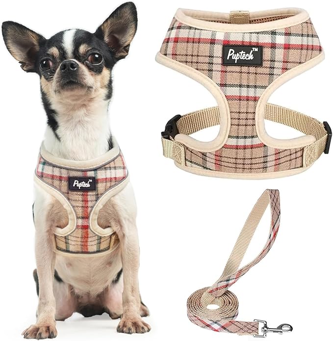 PUPTECK Soft Mesh Dog Harness and Leash Set Pet Puppy Cat Comfort Padded Vest by PUPTECK