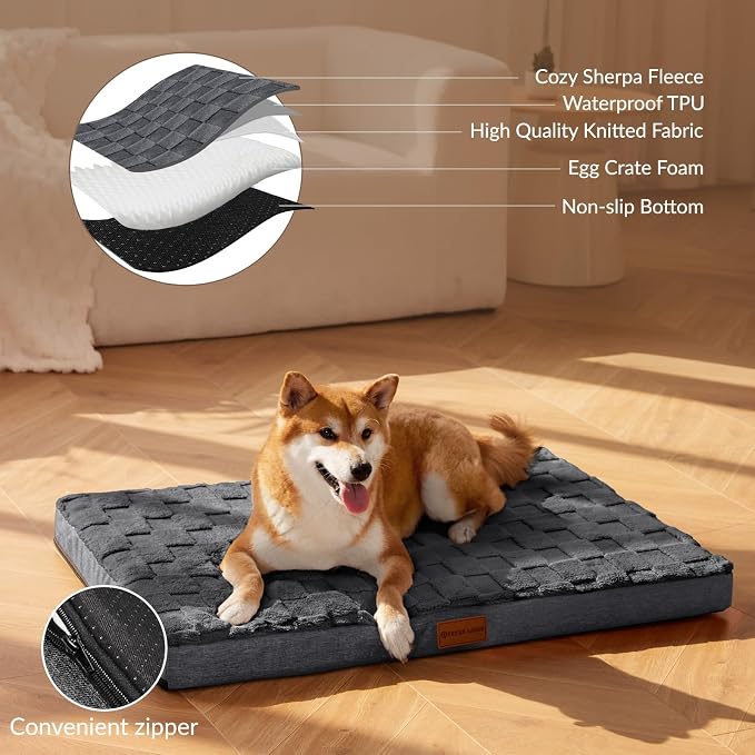 Patas Lague Orthopedic XL Dog Bed Large Sized Dog 42''X28'', Waterproof Soft - Image 3