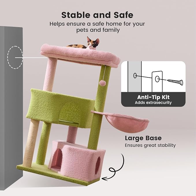 Gardner Pet 41" Tall Cat Tree for Medium-Large Cats, Heavy Duty Cat Trees Towers - Image 3