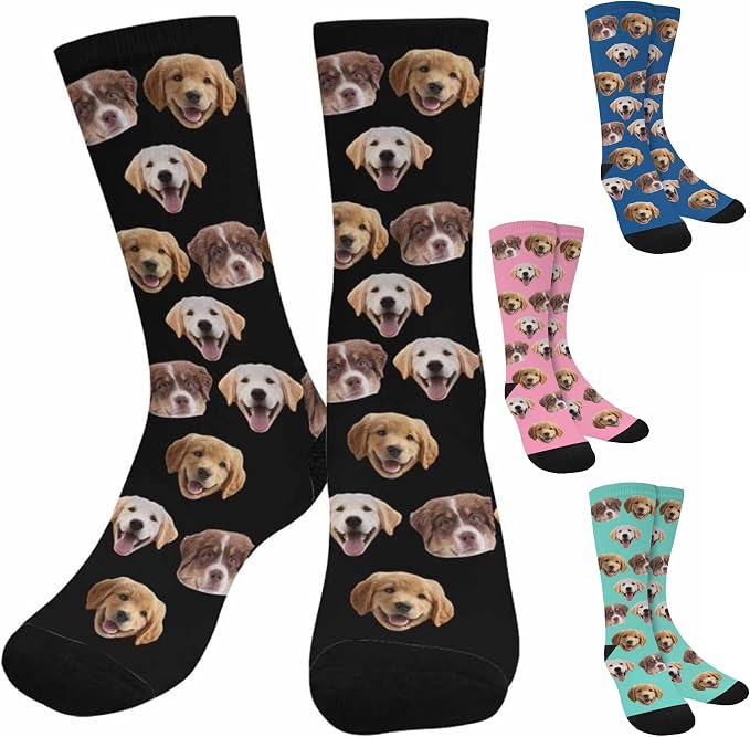 Artsadd Custom Face Socks for Women Men Cat Dog Lovers, Customized Unisex Funny - Image 3