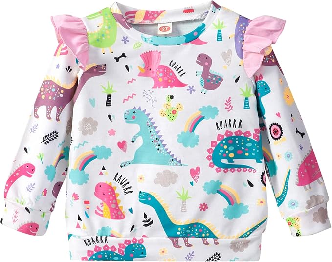 RETSUGO Toddler Baby Girls Sweatshirts Casual Pullover Crewneck Winter Long by RETSUGO