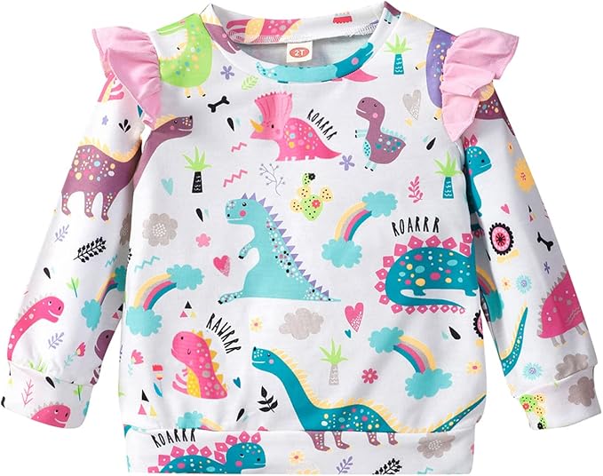 RETSUGO Toddler Baby Girls Sweatshirts Casual Pullover Crewneck Winter Long by RETSUGO
