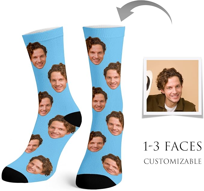 Artsadd Custom Face Socks for Women Men Cat Dog Lovers, Customized Unisex Funny - Image 2