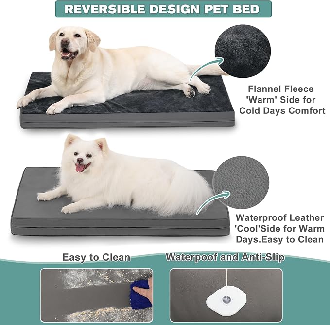 Vonabem Waterproof Small Dog Bed Crate Pad, 24 inch, Orthopedic, Anti-Slip - Image 2