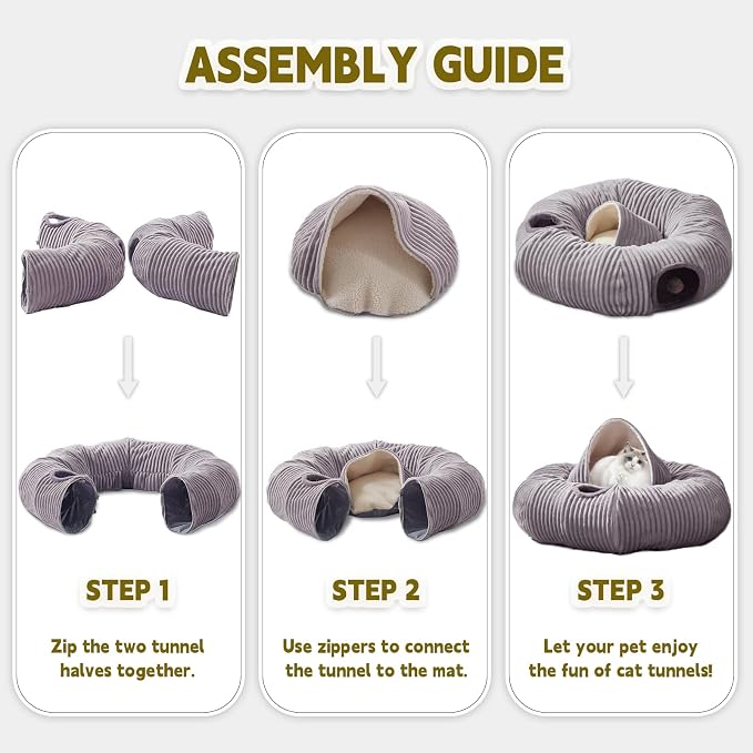 Large Cat Tunnel Bed for Indoor Cats, Cat Donut Tunnel Toy - Image 5