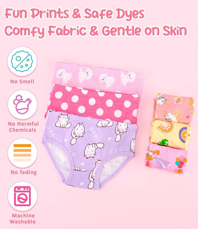 Girls and Toddlers 100% Cotton Underwear Tagless Soft Panties Size 2-3T - Image 6