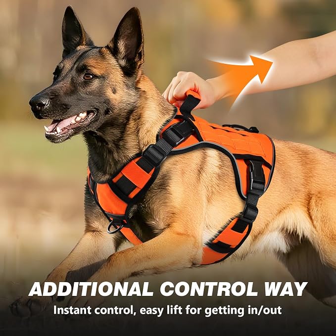 WINGOIN Tactical Dog Harness for Extra Large Dogs, Heavy Duty No Pull Dog - Image 3