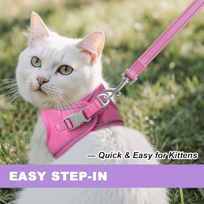 Cat Harness and Leash Set, Escape Proof Kitten Harness, Step in Adjustable Soft - Image 9