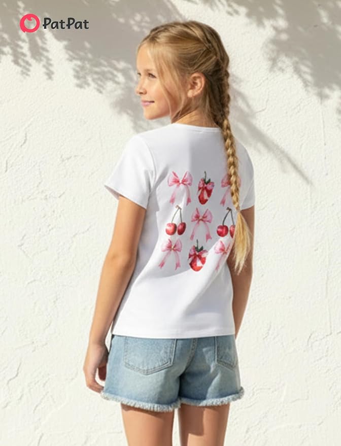 PATPAT Girls Crewneck Short Sleeve Graphic Tees Animal Print Shirts Cute Summer - Image 3