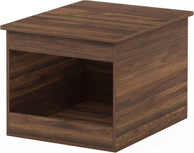 Furinno Peli Top Opening Litter Box Enclosure, Columbia Walnut - Image 5