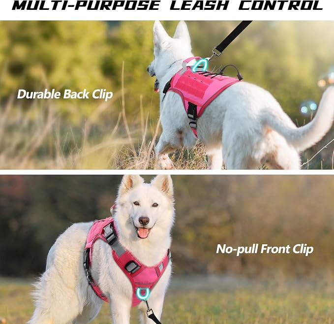 WINGOIN Pink Tactical Dog Harness - Image 3