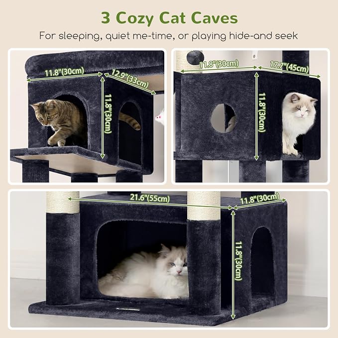 Globlazer Large Cat Tree, 80 inch Multi-Level Tall Climbing Tower Kitty Condos - Image 2