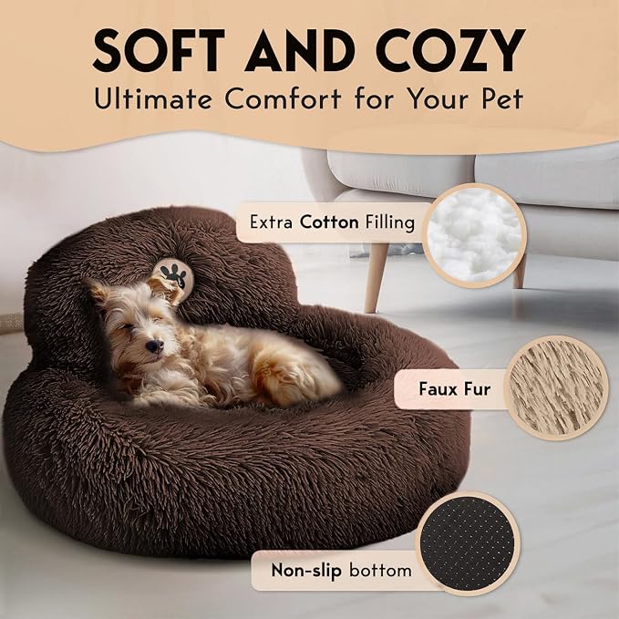 PetJett Calming Dog Bed for Small Dogs – 23" Donut Dog Beds, Anti-Slip & - Image 3