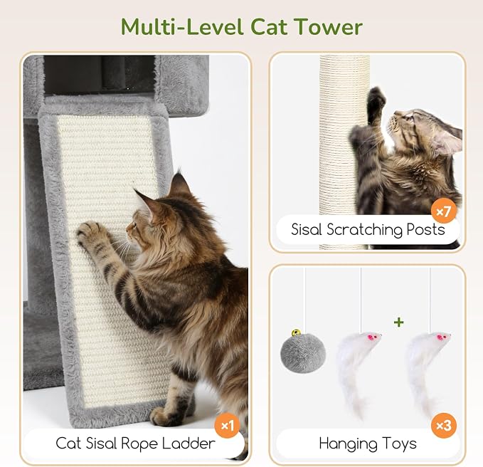 Globlazer Heavy Duty Cat Tree, 83 Inch Giant Cat Tower - Image 5