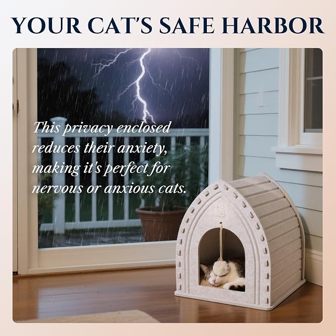 Apasiri Cat Houses for Indoor Cats: Cozy Indoor Pet Shelter - Image 2