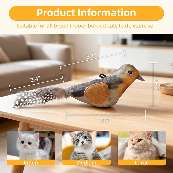 Tocirelo Interactive Cat Toys Bird - Image 7