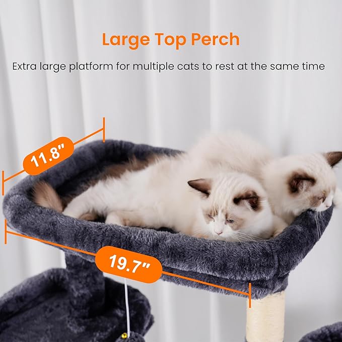 Heybly Tall Cat Tree, 78-inch Multi-Level Cat Tower - Image 4