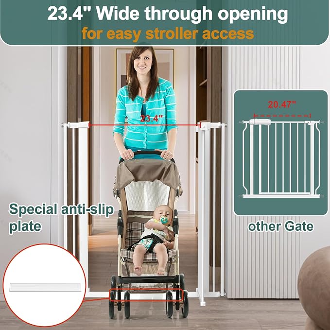 40.55" Tall, 61.61-69.48 Inch Wide, 1.37" Ultra Narrow Spacing Dog Pet Baby - Image 3