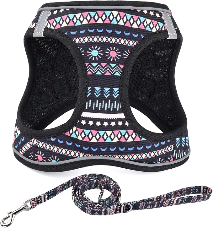 Step in Dog Harness and Leash Set, Reflective Adjustable No Pull Dog Harness by Mihqy