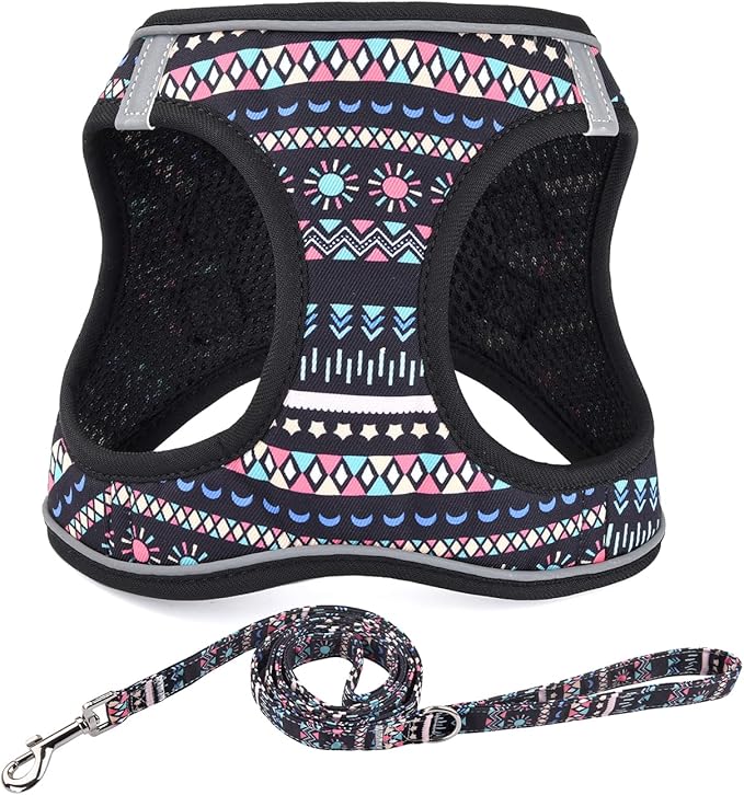 Step in Dog Harness and Leash Set, Reflective Adjustable No Pull Dog Harness by Mihqy