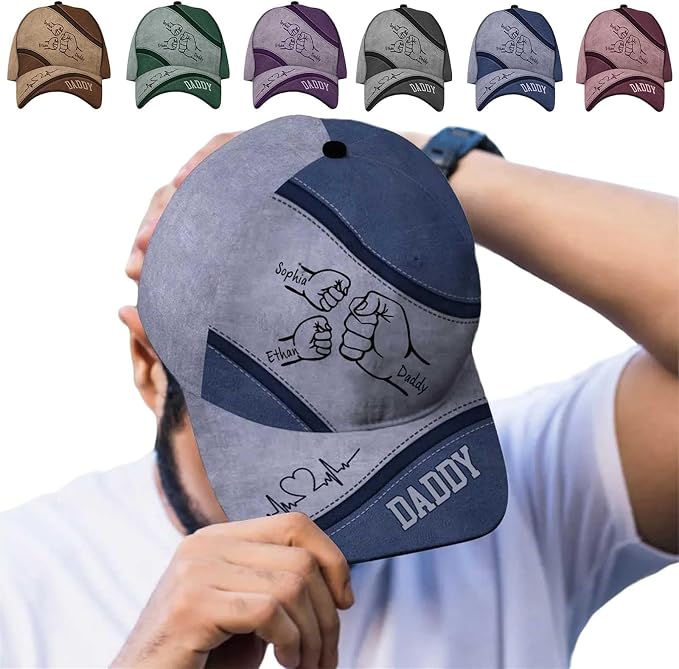 Personalized Dad Cap Fist Bump Dad Grandpa Cap by ROSLILY