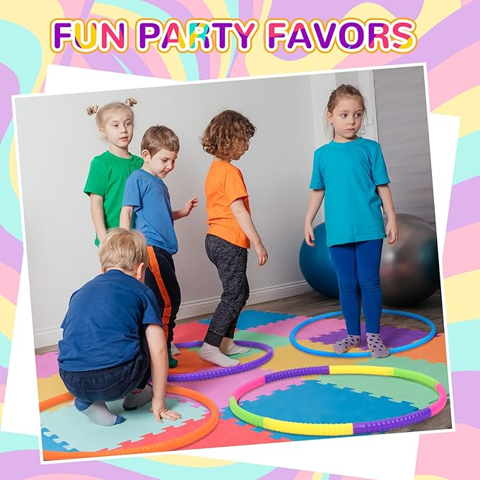 Sratte 12 Pcs Toy Hoop for Kid Detachable Adjustable Toy Hoop Colored Hoop - Image 6
