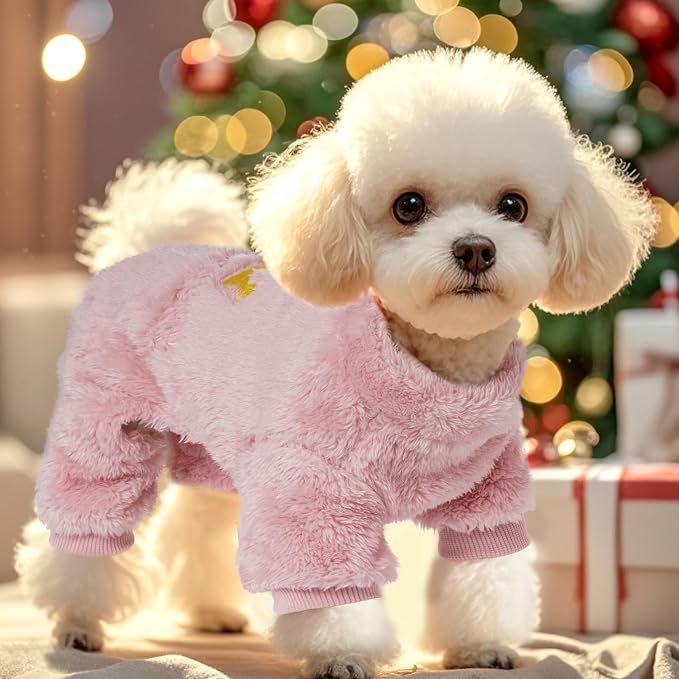 Plush Dog Pajamas Cute Warm Puppy Crown Pajamas Warm Kitten Winter Jumpsuit - Image 3