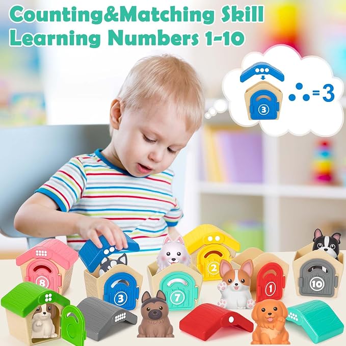 Aigybobo Learning Toys for Toddlers 1 2 3 Year Old, Animal Counting Matching - Image 6