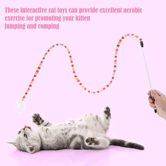 6 Pieces Cat Toys Interactive Cat Wand Toys - Image 6