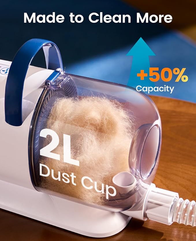 oneisall Dog Grooming Vacuum, 15000Pa Pet Vacuum Kit Shedding 99% Pet Hair - Image 8