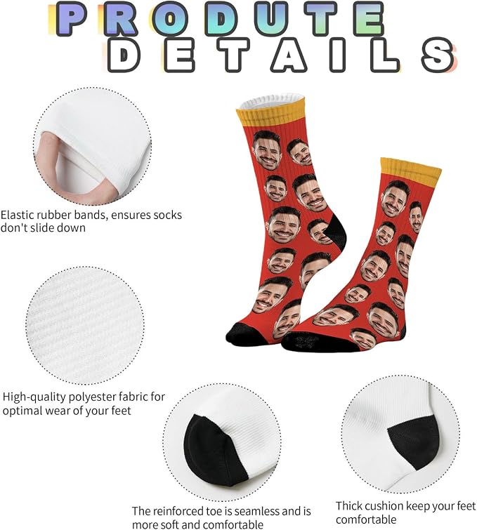 Artsadd Custom Face Socks for Women Men Cat Dog Lovers, Customized Unisex Funny - Image 5