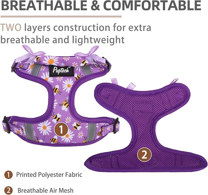 PUPTECK Dog Harness and Leash Set Small Sized, Step in No Pull Adjustable Puppy - Image 2