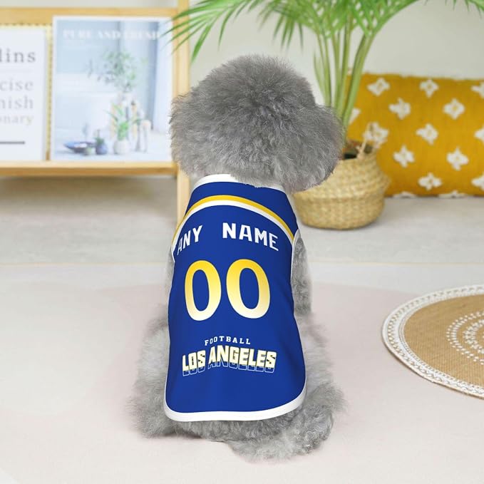 Los Angeles Custom Pet Jersey Dog Clothes Jersey Various Sizes Customized Any - Image 5